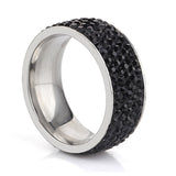 Rings  5 Row Lines Clear Crystal Wedding