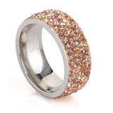 Rings  5 Row Lines Clear Crystal Wedding
