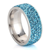 Rings  5 Row Lines Clear Crystal Wedding