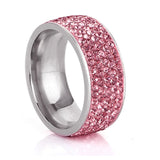 Rings  5 Row Lines Clear Crystal Wedding
