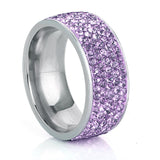 Rings  5 Row Lines Clear Crystal Wedding