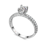 Rings  high quality Rose Gold  row White gold