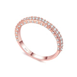 Rings  high quality Rose Gold  row White gold