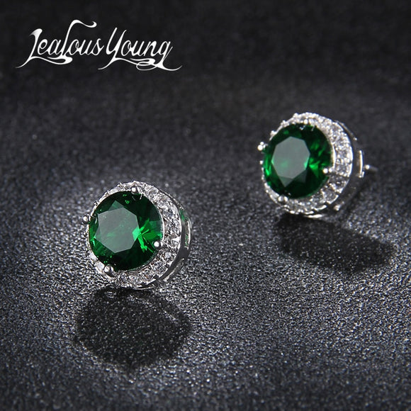 Earrings Classic Green AAA Cubic Zirconia Stud
