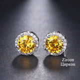 Earrings Classic Green AAA Cubic Zirconia Stud