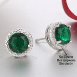 Earrings Classic Green AAA Cubic Zirconia Stud