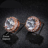 Earrings Classic Green AAA Cubic Zirconia Stud
