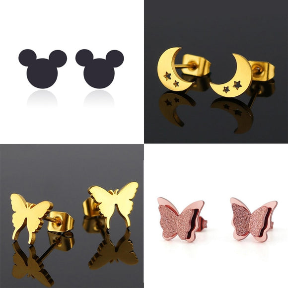 Earrings Cute Stainless Steel Stud