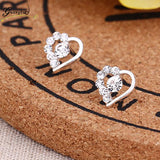 Earrings Cute Bijoux Crystal Heart Stud