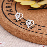 Earrings Cute Bijoux Crystal Heart Stud