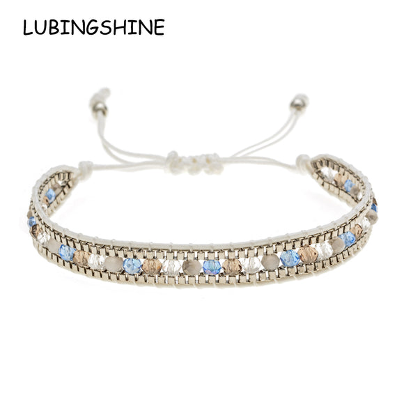 Wristband  Handmade Bohemia Weave Adjustable Rope Chain Crystal Charms Bracelets