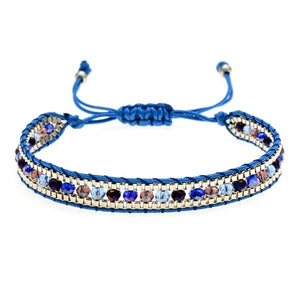 Wristband  Handmade Bohemia Weave Adjustable Rope Chain Crystal Charms Bracelets