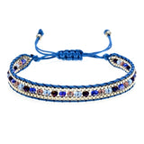 Wristband  Handmade Bohemia Weave Adjustable Rope Chain Crystal Charms Bracelets
