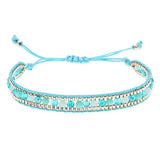 Wristband  Handmade Bohemia Weave Adjustable Rope Chain Crystal Charms Bracelets