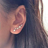 Earrings Moon Star Ear Climber Tiny Star Moon Stud