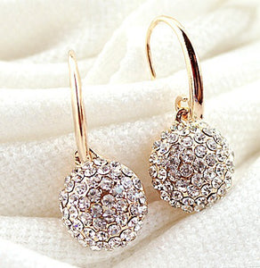 Earrings  Newly Hot High Quality Gorgeous Women Luxrious Sparking Round Zircon