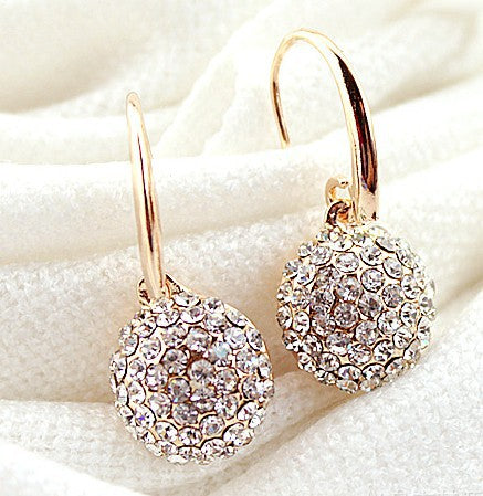 Earrings  Newly Hot High Quality Gorgeous Women Luxrious Sparking Round Zircon