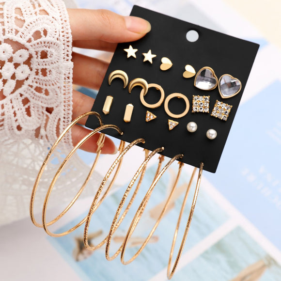 Earrings New Earrings Sets Gold Silver Small Big Circle