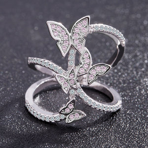 Rings Butterfly Crystal Zircon Wings