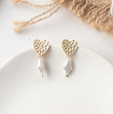 Earrings  New Design Matte Metal Gold Love Heart Triangle Geometric