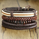Wristband Mix 4Pcs/ Set Braided Wrap Leather Bracelets