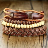 Wristband Mix 4Pcs/ Set Braided Wrap Leather Bracelets