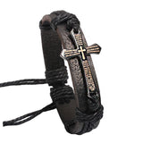 WRISTBAND Christian I Love Jesus Charm Leather Bracelet Adjustable
