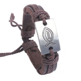 WRISTBAND Christian I Love Jesus Charm Leather Bracelet Adjustable