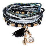 Wristband 8pcs/set Bohemian Style Charm Beads Bracelets For Women