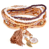 Wristband 8pcs/set Bohemian Style Charm Beads Bracelets For Women