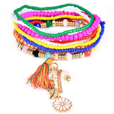 Wristband 8pcs/set Bohemian Style Charm Beads Bracelets For Women