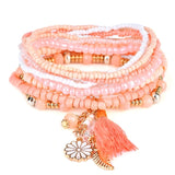 Wristband 8pcs/set Bohemian Style Charm Beads Bracelets For Women