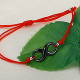 BANGLE Red Thread Charm Amulet Innocuous Infinite Ceramic Red Black Rope Bracelet