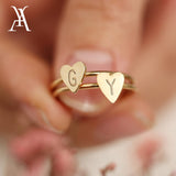 Rings Personalized Hand Stamped Stacking A-Z Initial