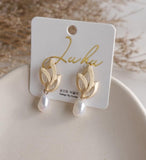 Earrings  New Design Matte Metal Gold Love Heart Triangle Geometric