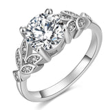Rings fashion Wedding Crystal Silver Ring Engagement Single Gold Cubic Zircon