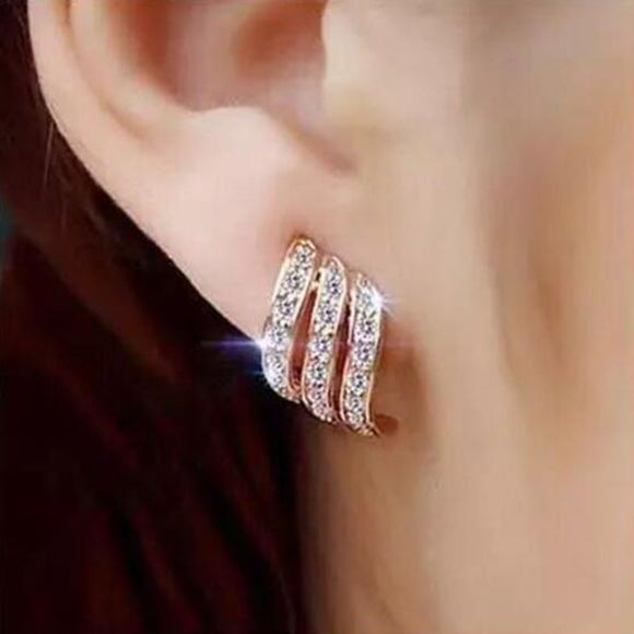 Earrings Fashion Gold Color Korean Style Simple