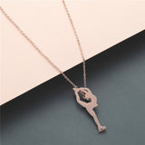 NECKLACES & PENDANTS Chandler Gymnast Silhouette Titanium Sports