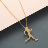 NECKLACES & PENDANTS Chandler Gymnast Silhouette Titanium Sports