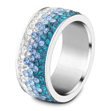 Rings  5 Row Lines Clear Crystal Wedding