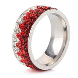 Rings  5 Row Lines Clear Crystal Wedding