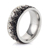 Rings  5 Row Lines Clear Crystal Wedding