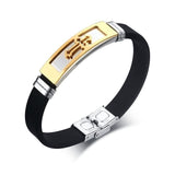 BANGLE Gold Tone Cross Cuff Bracelet