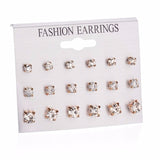 Earrings  25 Style Heart Flowers Infinite Symbol Stud