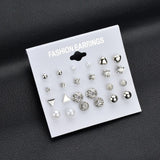 Earrings  25 Style Heart Flowers Infinite Symbol Stud