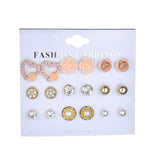 Earrings  25 Style Heart Flowers Infinite Symbol Stud