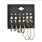 Earrings  25 Style Heart Flowers Infinite Symbol Stud