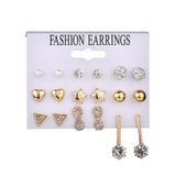 Earrings  25 Style Heart Flowers Infinite Symbol Stud