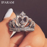 Rings  Fashion Luxury Silver Zirconia Crown  Women's Wedding Party AAA Zircon Crystal