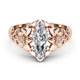 Rings Hot Stunning Natural 3.18ct White Rose Gold Wedding Engagement